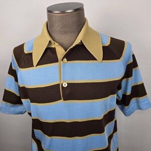 Vintage 1960s Dagger Collar Polo Men’s Size XL Donegal Coleseta Fits Like Medium